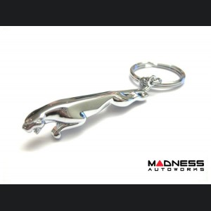 Jaguar Keychain - Leaping Jaguar - Chrome